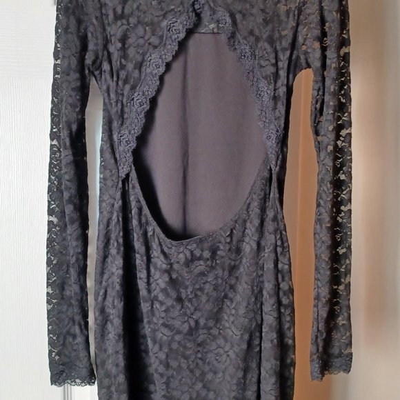 Moda International nylon/elastane black lacey dress - Picture 2 of 3